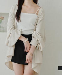volume sleeve band collar shirt / 袖ボリュームバンドカラーシャツ