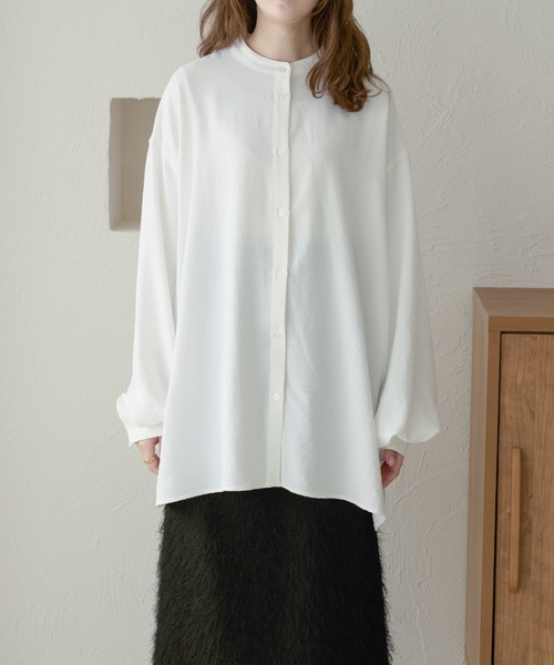 Ambre Neige（アンブルネージュ）の「volume sleeve band collar shirt / 袖ボリュームバンドカラーシャツ（シャツ/ブラウス・レディース・アイボリー/ブラック/ベビーピンク/オフホワイト/ライトグリーン・FREE）」の14枚目の写真