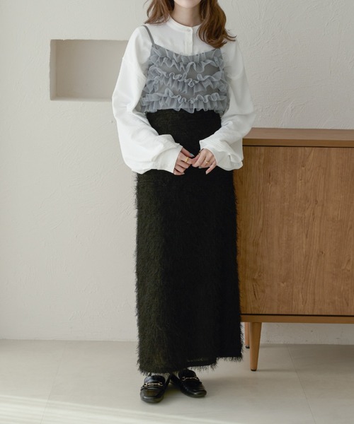 Ambre Neige（アンブルネージュ）の「volume sleeve band collar shirt / 袖ボリュームバンドカラーシャツ（シャツ/ブラウス・レディース・アイボリー/ブラック/ベビーピンク/オフホワイト/ライトグリーン・FREE）」の10枚目の写真