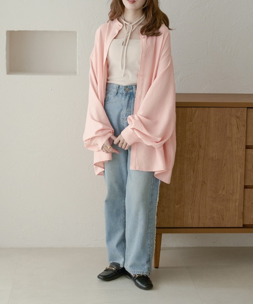 Ambre Neige（アンブルネージュ）の「volume sleeve band collar shirt / 袖ボリュームバンドカラーシャツ（シャツ/ブラウス・レディース・アイボリー/ブラック/ベビーピンク/オフホワイト/ライトグリーン・FREE）」の22枚目の写真