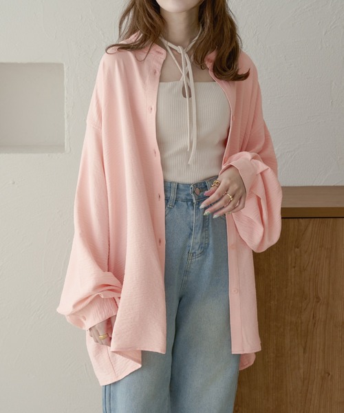 Ambre Neige（アンブルネージュ）の「volume sleeve band collar shirt / 袖ボリュームバンドカラーシャツ（シャツ/ブラウス・レディース・アイボリー/ブラック/ベビーピンク/オフホワイト/ライトグリーン・FREE）」の20枚目の写真
