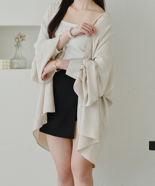 Ambre Neige（アンブルネージュ）の「volume sleeve band collar shirt / 袖ボリュームバンドカラーシャツ（シャツ/ブラウス・レディース・アイボリー/ブラック/ベビーピンク/オフホワイト/ライトグリーン・FREE）」の6枚目の写真
