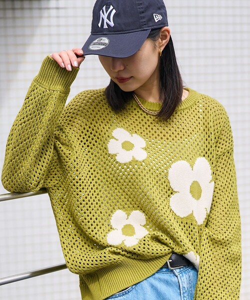 PUBLUX（パブリュクス）の「PUBLUX/パブリュクス 花柄メッシュニット