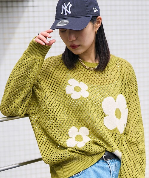 PUBLUX（パブリュクス）の「PUBLUX/パブリュクス 花柄メッシュニット