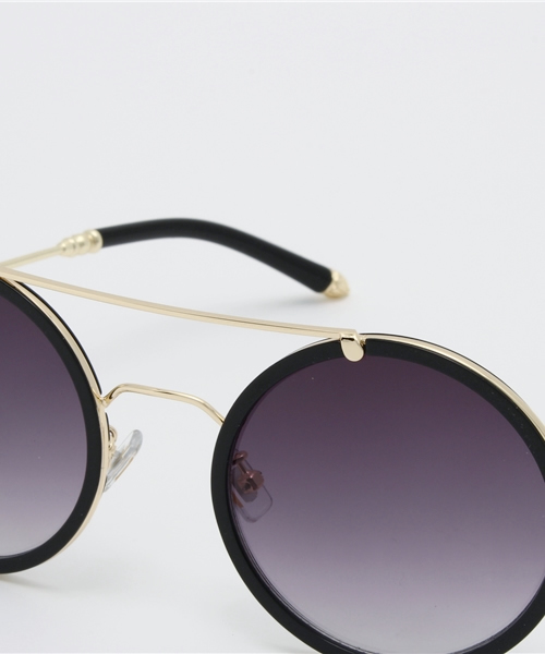 WEGO(ウィゴー)の「WEGO/Wブリッジラウンドサングラス(サングラス・メンズ・ブラウン系その他/ブラック・FREE)」の6枚目の写真