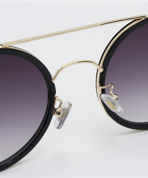 WEGO(ウィゴー)の「WEGO/Wブリッジラウンドサングラス(サングラス・メンズ・ブラウン系その他/ブラック・FREE)」の8枚目の写真