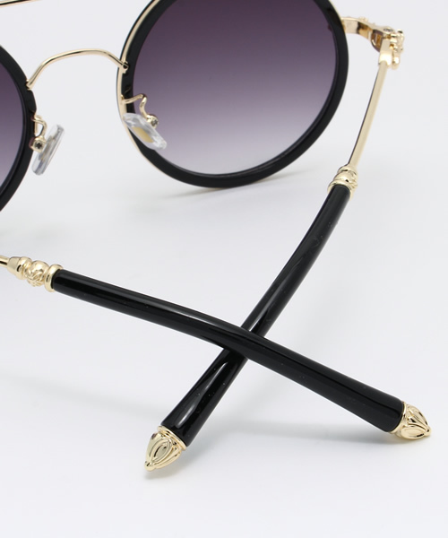 WEGO(ウィゴー)の「WEGO/Wブリッジラウンドサングラス(サングラス・メンズ・ブラウン系その他/ブラック・FREE)」の9枚目の写真