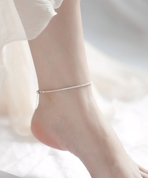 Fun & Daily（ファンアンドデイリー）の「F&D : スクラブチェーンアンクレット（アンクレット・レディース・シルバー・FREE）」の4枚目の写真