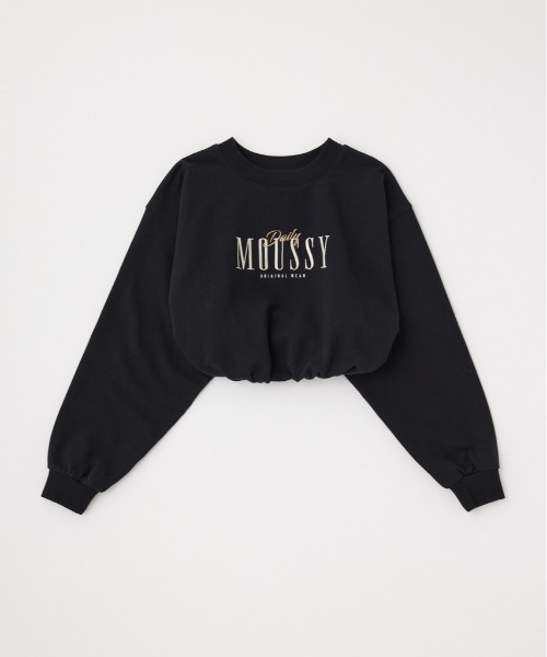 MOUSSY(マウジー)の「【ネイビーWEB限定カラー】MOUSSY ELASTIC HEM プルオーバー(スウェット・レディース・ライトグリーン/ホワイト/ネイビー/ブラック/杢グレー・FREE)」の3枚目の写真