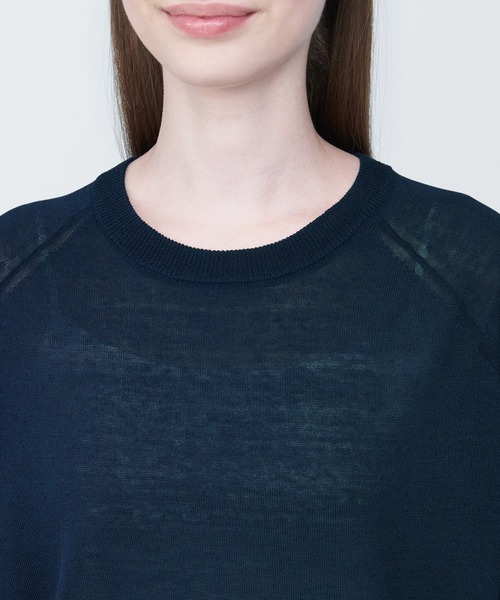 無印良品(ムジルシリョウヒン)の「婦人 UVカットヘンプ混クルーネック五分袖セーター(ニット/セーター・レディース・ベージュ/ネイビー/ピンク/ブラック・XS/S/M/L/XL)」の20枚目の写真