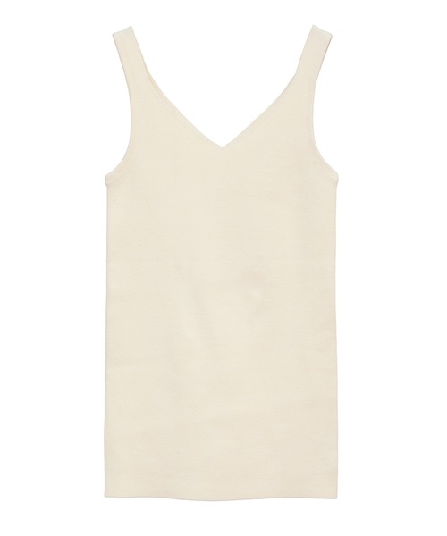 CLANE（クラネ）の「V/N TIGHT LONG TANK TOPS（タンクトップ・レディース・ブラック/アイボリー/ベージュ・1/2）」の13枚目の写真