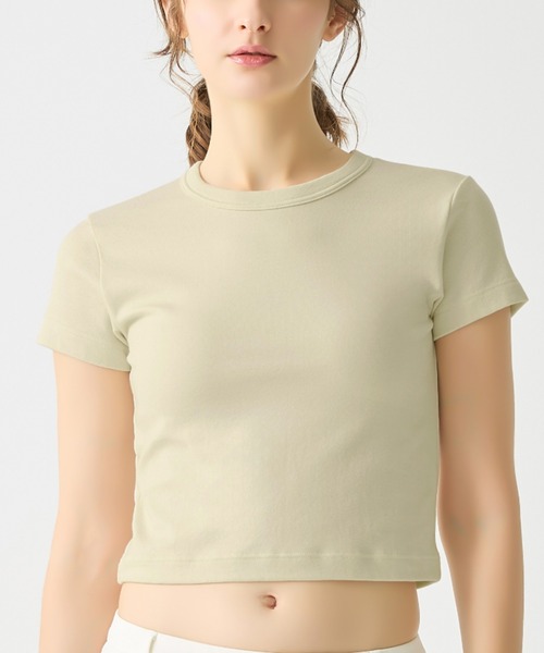 Tuche(トゥシェ)の「Tuche/トゥシェ 7DAYS LOOKS 半袖クロップドTシャツ(Tシャツ/カットソー・レディース・チャコールグレー/ブラック/ホワイト/アイボリー・MEDIUM/LARGE)」の4枚目の写真