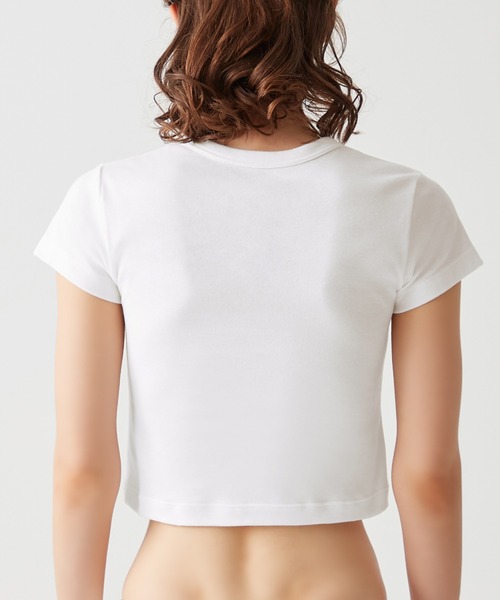 Tuche(トゥシェ)の「Tuche/トゥシェ 7DAYS LOOKS 半袖クロップドTシャツ(Tシャツ/カットソー・レディース・チャコールグレー/ブラック/ホワイト/アイボリー・MEDIUM/LARGE)」の6枚目の写真