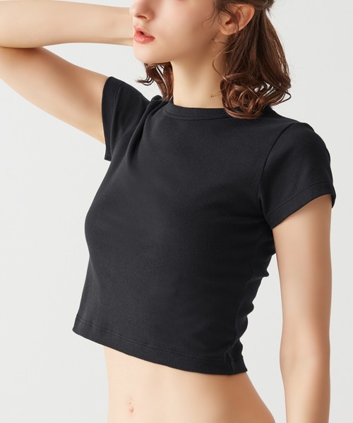 Tuche(トゥシェ)の「Tuche/トゥシェ 7DAYS LOOKS 半袖クロップドTシャツ(Tシャツ/カットソー・レディース・チャコールグレー/ブラック/ホワイト/アイボリー・MEDIUM/LARGE)」の20枚目の写真