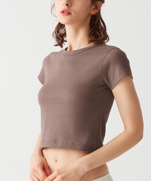 Tuche(トゥシェ)の「Tuche/トゥシェ 7DAYS LOOKS 半袖クロップドTシャツ(Tシャツ/カットソー・レディース・チャコールグレー/ブラック/ホワイト/アイボリー・MEDIUM/LARGE)」の10枚目の写真