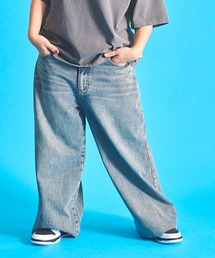 CORPUS　SELECT（コーパストーキョー）の「【PA RAPPA THE RAPPER/パラッパラッパー】ワンポイント刺繍 バギーデニムパンツ（デニムパンツ）」