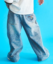 CORPUS　SELECT（コーパストーキョー）の「【PA RAPPA THE RAPPER/パラッパラッパー】ワンポイント刺繍 バギーデニムパンツ（デニムパンツ）」