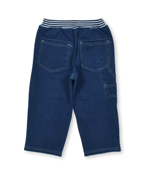 SLAP SLIP（スラップスリップ）の「デニムニットはたらくくるま刺しゅう7分丈ペインターパンツ(80~130cm)（デニムパンツ・キッズ・ブルー/ネイビー・110cm/80ｃｍ/130cm/90cm/120cm/100cm）」の6枚目の写真