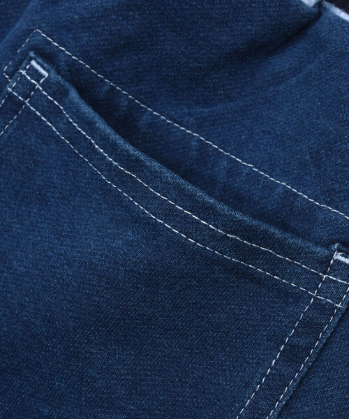 SLAP SLIP（スラップスリップ）の「デニムニットはたらくくるま刺しゅう7分丈ペインターパンツ(80~130cm)（デニムパンツ・キッズ・ブルー/ネイビー・110cm/80ｃｍ/130cm/90cm/120cm/100cm）」の14枚目の写真