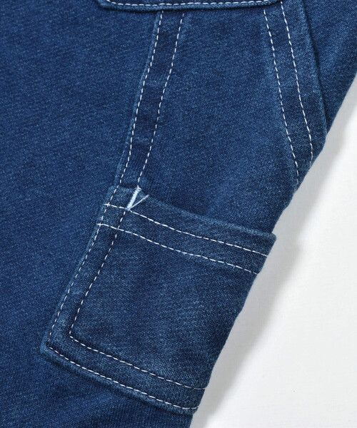 SLAP SLIP（スラップスリップ）の「デニムニットはたらくくるま刺しゅう7分丈ペインターパンツ(80~130cm)（デニムパンツ・キッズ・ブルー/ネイビー・110cm/80ｃｍ/130cm/90cm/120cm/100cm）」の15枚目の写真