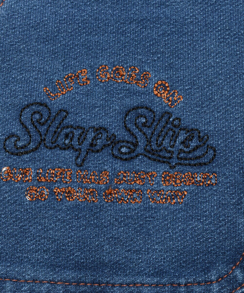 SLAP SLIP（スラップスリップ）の「デニムニットはたらくくるま刺しゅう7分丈ペインターパンツ(80~130cm)（デニムパンツ・キッズ・ブルー/ネイビー・110cm/80ｃｍ/130cm/90cm/120cm/100cm）」の21枚目の写真