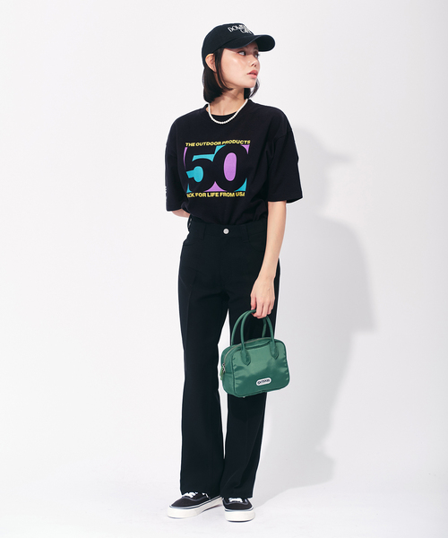 OUTDOOR PRODUCTS Usual Things(アウトドアプロダクツユージュアルシングス)の「50 ロゴTEE(Tシャツ/カットソー・レディース・ブラック・FREE)」の8枚目の写真
