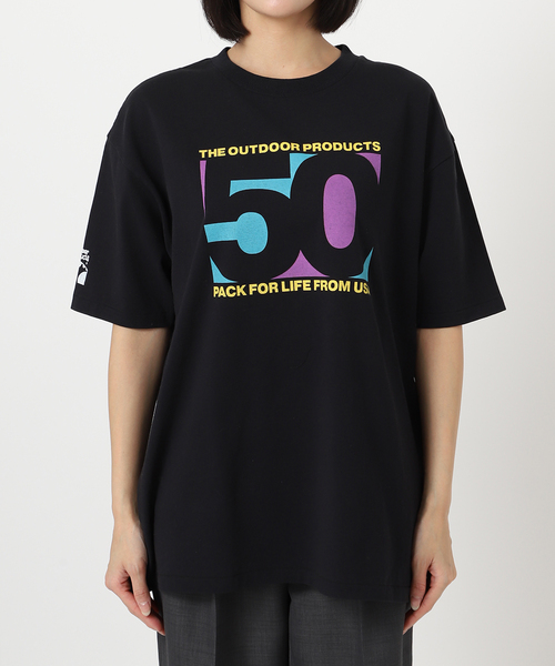 OUTDOOR PRODUCTS Usual Things(アウトドアプロダクツユージュアルシングス)の「50 ロゴTEE(Tシャツ/カットソー・レディース・ブラック・FREE)」の10枚目の写真