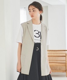 31 Sons de mode | ベルト付きツイードジレ(ベスト)