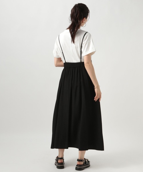 BAYFLOW（ベイフロー）の「サス付きワンピース（ワンピース・レディース・ブラック/グレイッシュベージュ/ライトグリーン・FREE）」の7枚目の写真