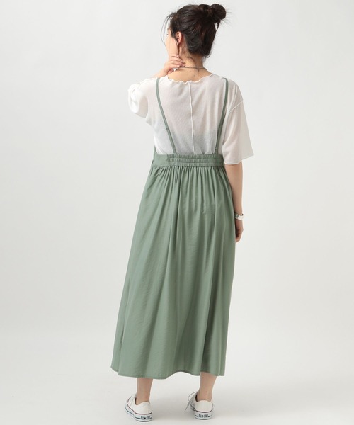 BAYFLOW（ベイフロー）の「サス付きワンピース（ワンピース・レディース・ブラック/グレイッシュベージュ/ライトグリーン・FREE）」の10枚目の写真