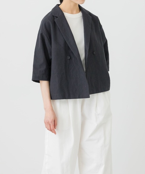 かぐれ（カグレ）の「コットンリネンラミーハーフスリーブジャケット