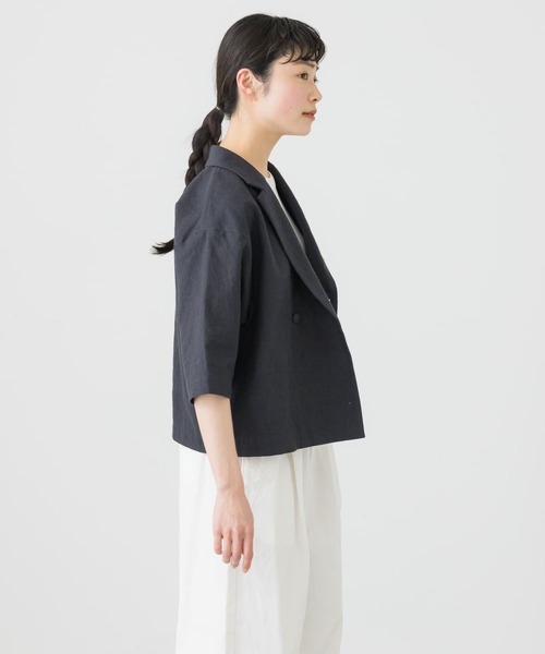 かぐれ（カグレ）の「コットンリネンラミーハーフスリーブジャケット