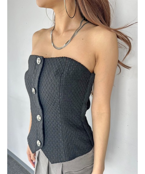 EGOIST（エゴイスト）の「ツイードビスチェ（ベスト・レディース・ホワイト/マルチ/ブラック・FREE）」の7枚目の写真