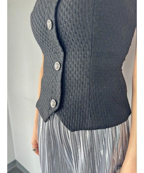 EGOIST（エゴイスト）の「ツイードビスチェ（ベスト・レディース・ホワイト/マルチ/ブラック・FREE）」の8枚目の写真