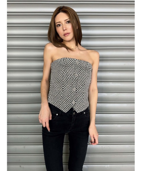 EGOIST（エゴイスト）の「ツイードビスチェ（ベスト・レディース・ホワイト/マルチ/ブラック・FREE）」の16枚目の写真