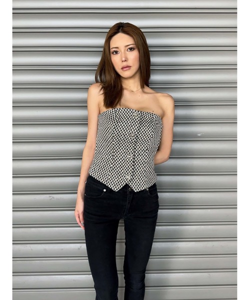 EGOIST（エゴイスト）の「ツイードビスチェ（ベスト・レディース・ホワイト/マルチ/ブラック・FREE）」の19枚目の写真