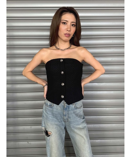 EGOIST（エゴイスト）の「ツイードビスチェ（ベスト・レディース・ホワイト/マルチ/ブラック・FREE）」の22枚目の写真