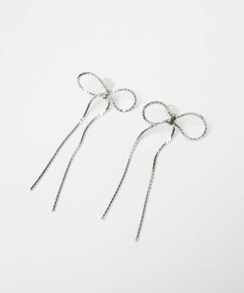 WEGO（ウィゴー）の「WEGO/チェーンリボンピアス（ピアス（両耳用）・レディース・ライトピンク/シルバー・FREE）」の4枚目の写真