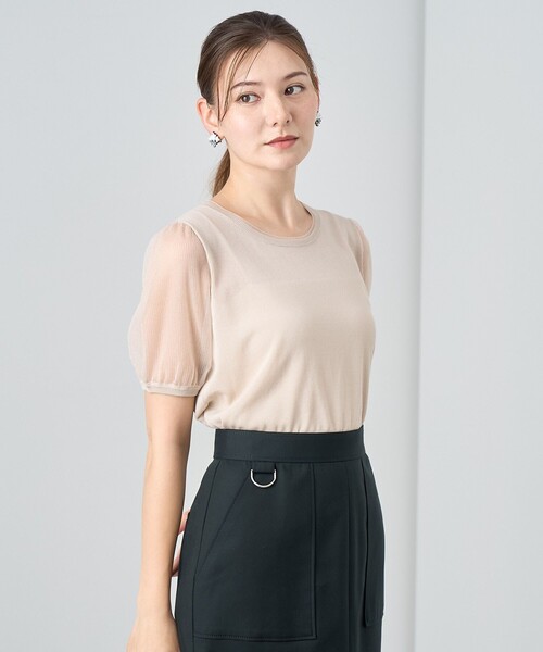 ANAYI（アナイ）の「シアースリーブクループルオーバー（ニット/セーター・レディース・ベージュ/ホワイト/ブラック・38/36）」の3枚目の写真