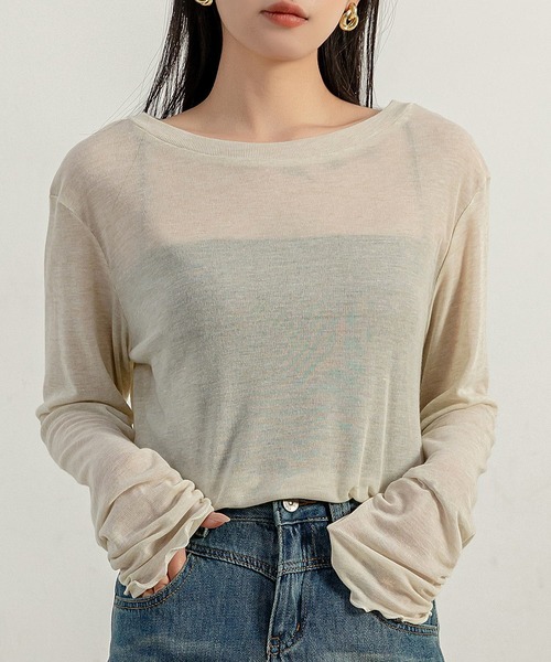 DAY CLOSET（デイ クローゼット）の「レディース 長袖メロウフリルシアートップス（その他トップス・レディース・ホワイト/ベージュ/グレー・FREE）」の22枚目の写真