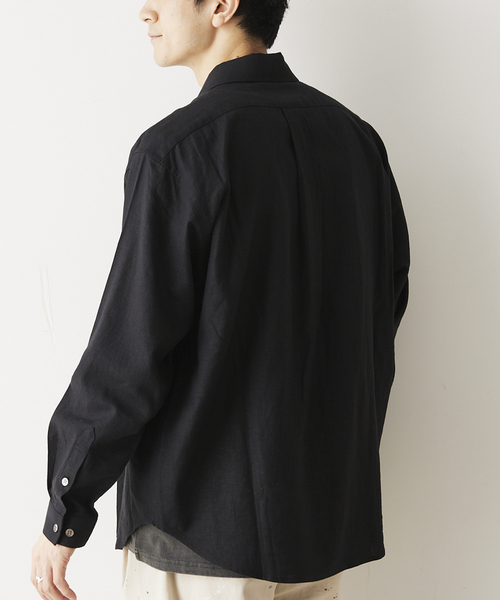 JOURNAL STANDARD relume（ジャーナルスタンダード　レリューム）の「European Flax / ヨーロピアンフラックス リネン Martin リラックスシャツ（シャツ/ブラウス・メンズ・ベージュ系その他/ホワイト系その他/ブラック・MEDIUM/LARGE）」の6枚目の写真