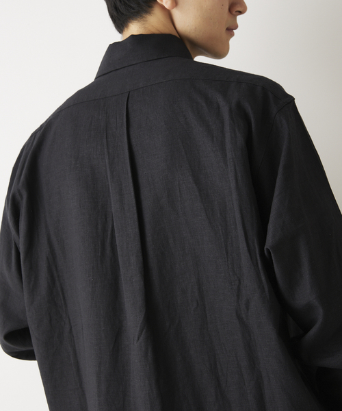 JOURNAL STANDARD relume（ジャーナルスタンダード　レリューム）の「European Flax / ヨーロピアンフラックス リネン Martin リラックスシャツ（シャツ/ブラウス・メンズ・ベージュ系その他/ホワイト系その他/ブラック・MEDIUM/LARGE）」の7枚目の写真