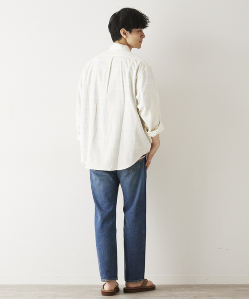 JOURNAL STANDARD relume（ジャーナルスタンダード　レリューム）の「European Flax / ヨーロピアンフラックス リネン Martin リラックスシャツ（シャツ/ブラウス・メンズ・ベージュ系その他/ホワイト系その他/ブラック・MEDIUM/LARGE）」の10枚目の写真