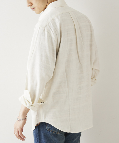 JOURNAL STANDARD relume（ジャーナルスタンダード　レリューム）の「European Flax / ヨーロピアンフラックス リネン Martin リラックスシャツ（シャツ/ブラウス・メンズ・ベージュ系その他/ホワイト系その他/ブラック・MEDIUM/LARGE）」の15枚目の写真