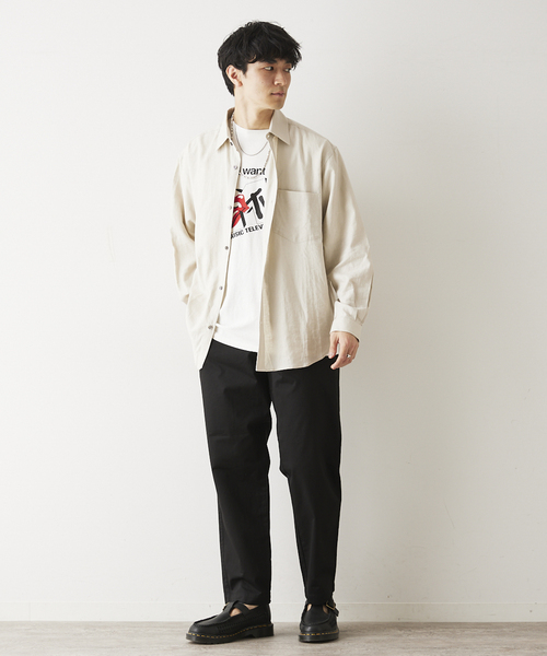 JOURNAL STANDARD relume（ジャーナルスタンダード　レリューム）の「European Flax / ヨーロピアンフラックス リネン Martin リラックスシャツ（シャツ/ブラウス・メンズ・ベージュ系その他/ホワイト系その他/ブラック・MEDIUM/LARGE）」の19枚目の写真