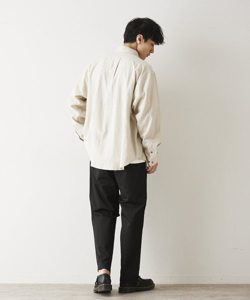 JOURNAL STANDARD relume（ジャーナルスタンダード　レリューム）の「European Flax / ヨーロピアンフラックス リネン Martin リラックスシャツ（シャツ/ブラウス・メンズ・ベージュ系その他/ホワイト系その他/ブラック・MEDIUM/LARGE）」の21枚目の写真