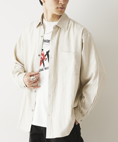 JOURNAL STANDARD relume（ジャーナルスタンダード　レリューム）の「European Flax / ヨーロピアンフラックス リネン Martin リラックスシャツ（シャツ/ブラウス・メンズ・ベージュ系その他/ホワイト系その他/ブラック・MEDIUM/LARGE）」の22枚目の写真