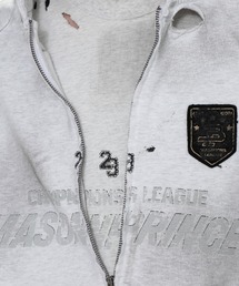 オーバーサイズラグランサイドラインダメージ加工ZIPパーカMASONPRINCE オーバーサイズラグランサイドラインダメージ加工ZIPパーカ