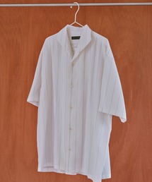 NANO universe | リネンブレンドピンストライプワイドカラーシャツ(セットアップ可)(シャツ/ブラウス)