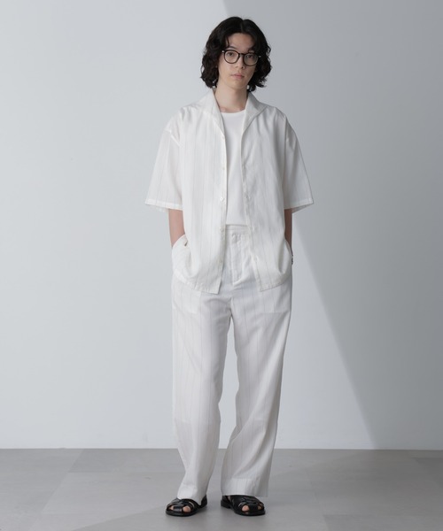 NANO universe（ナノユニバース）の「リネンブレンドピンストライプワイドカラーシャツ(セットアップ可)（シャツ/ブラウス・メンズ・ブラック/ホワイト/ベージュ・L/M）」の22枚目の写真